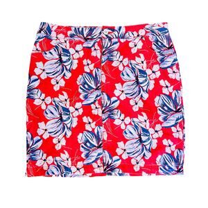 Tommy Bahama 100% Linen Women's Hawaiian Skirt 2 Beach Summer Floral Print